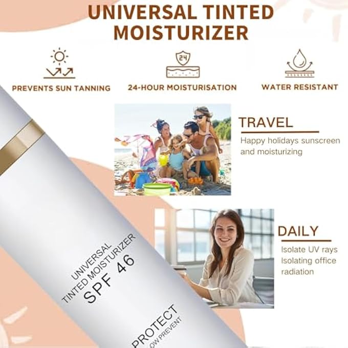 GraGra TINTED MOISTURISER SUNSCREEN, SPF 46 TINTED S-UNSCREEN, ANTI-AGING SUNSCREEN FOR FACE WITH VITAMIN C, ALL-IN-ONE FACE S_UNSCREEN AND FOUNDATION, NATURAL COVERAGE FOR FACIAL & DAILY USE - Image 3